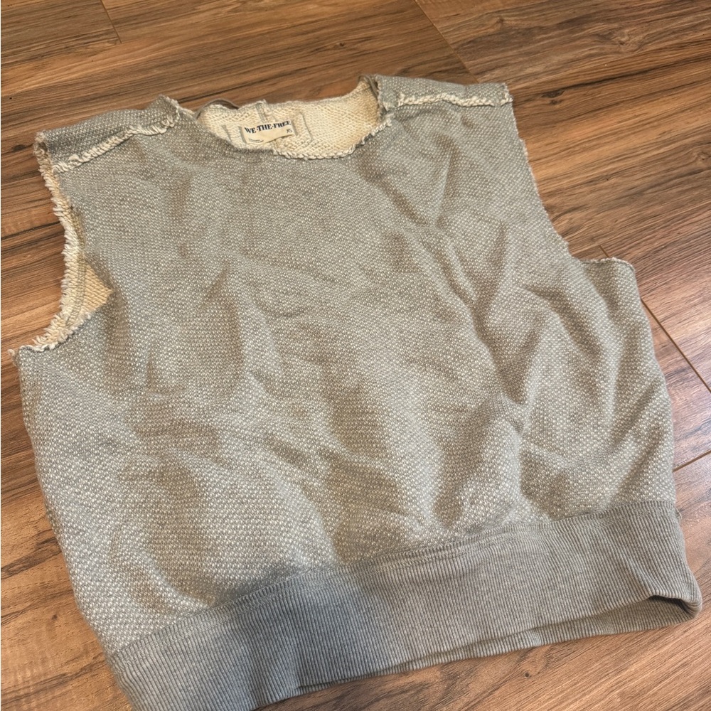 Free People Light Gray Knit Top